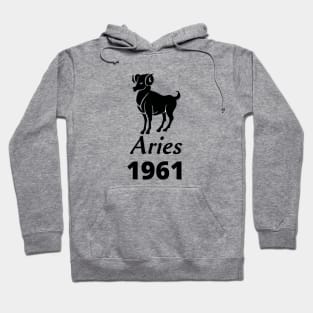 Black Aries Zodiac 1961 Hoodie